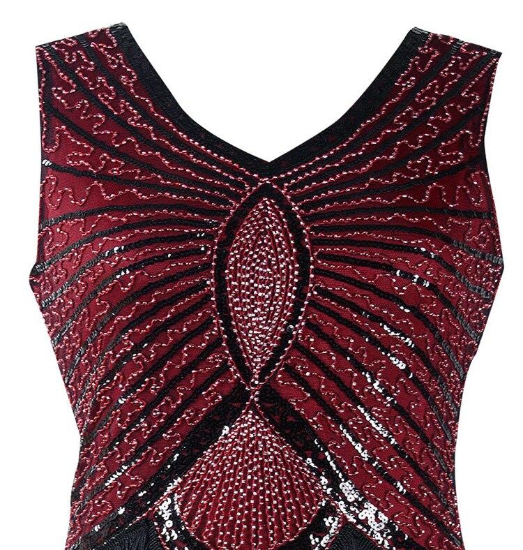 Vestido Burdeos Art Déco Vintage De Los Años 20