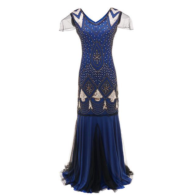 Vestido Charleston Vintage 1920s Azul