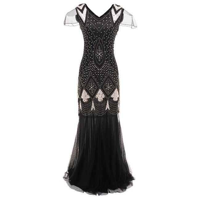 Vestido Vintage 1920s Charleston Negro