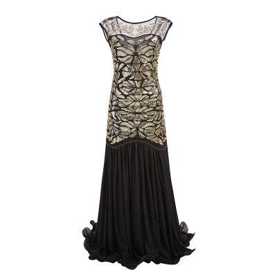 Vestido Flapper Vintage 1920s Dorado