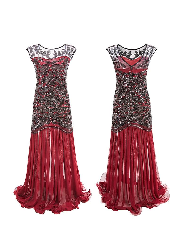 Vestido Flapper Vintage 1920s Rojo