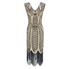 Vestido Vintage Gatsby Años 20 Beige