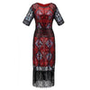 Vestido Largo Rojo De Gatsby De La Década De 1920