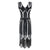 Vestido Vintage 1920s Gatsby Negro Plata