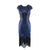 Vestido Vintage Azul Negro Art Deco Tallas Grandes Años 20