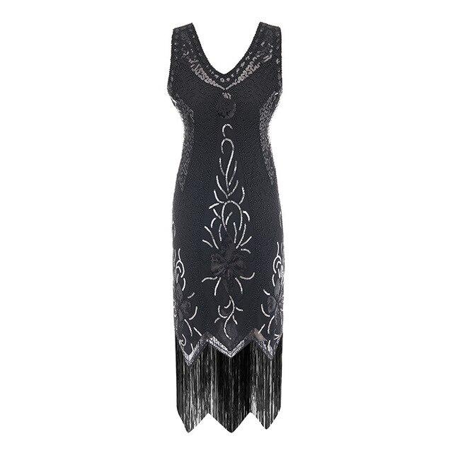 Vestido Charleston Plus Size 1920s Vintage Negro