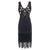 Vestido Vintage De Los Años 20 De Talla Grande En Oro Negro