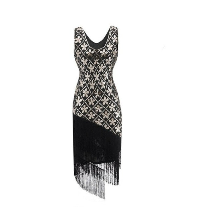 Vestido Vintage Dorado De Talla Grande De Los Años 20