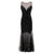 Vestido Vintage 1920s Largo Negro