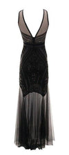 Vestido Vintage 1920s Largo Negro