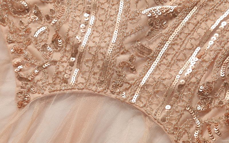 Vestido Vintage Largo Rosa De Los Años 20