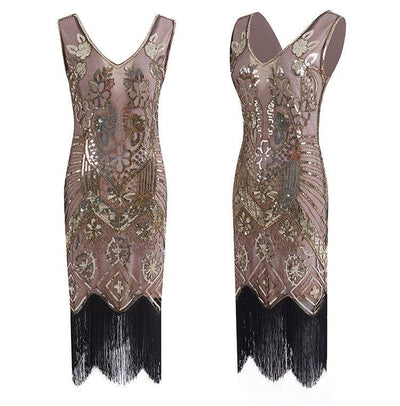 Vestido Vintage 1920s París Rosa