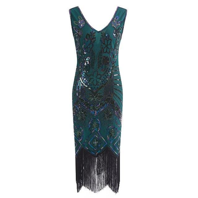Vestido Vintage París Años 20 Verde