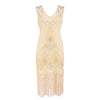 Vestido Vintage Años 20 Lentejuelas Beige