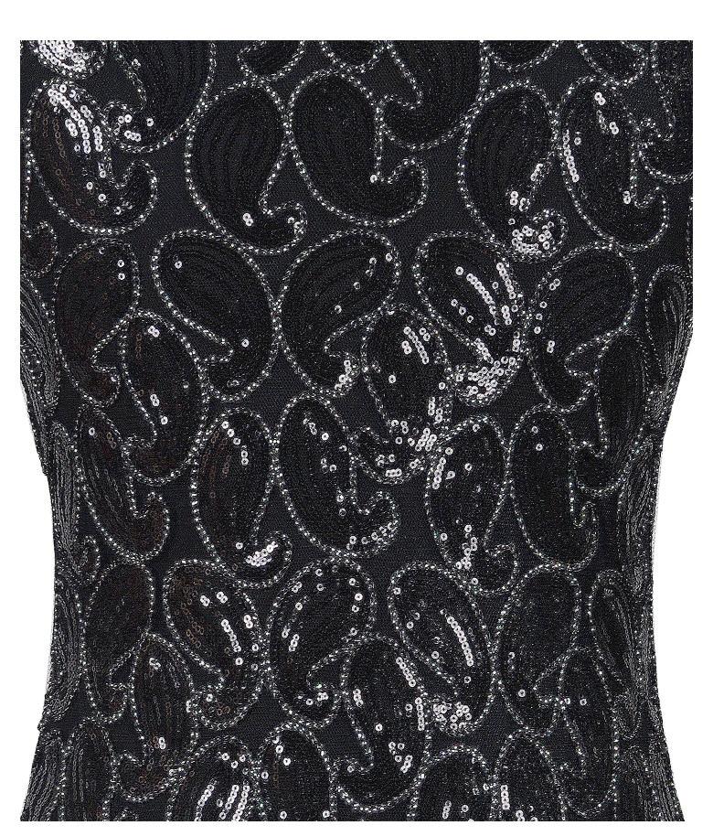 Vestido Vintage Negro Sexy De Los Años 20