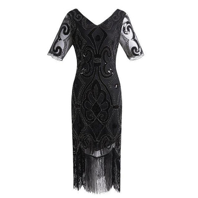 Vestido De Encaje De Lentejuelas De Los Años 20