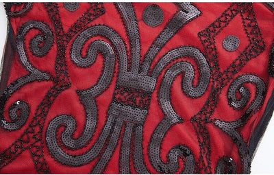 Vestido De Encaje Rojo De Los Años 20