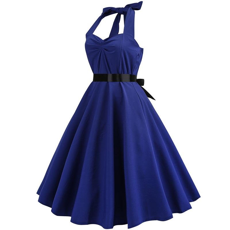 Vestido Vintage Azul Marino