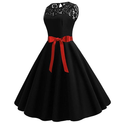 Vestido Vintage De Encaje Negro