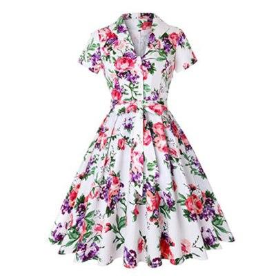 Vestido Vintage 60s Talla Grande Blanco