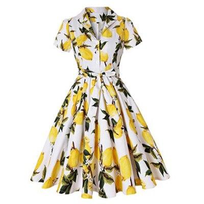 Vestido Vintage Limón 60s Talla Grande