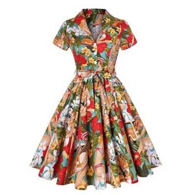 Vestido Pin-Up Vintage Años 60 Talla Grande