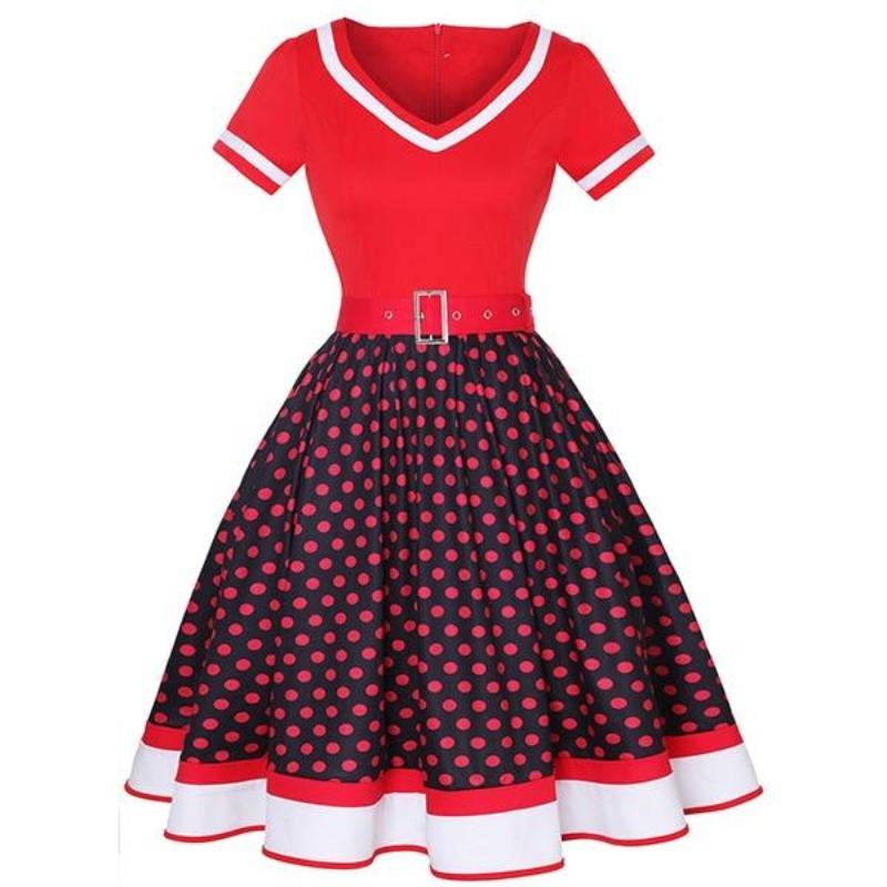 Vestido Vintage Rojo Talla Grande V