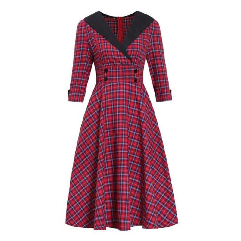 Vestido Vintage Rojo De Invierno