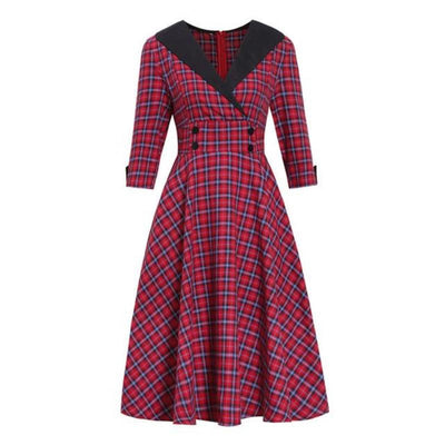 Vestido Vintage Rojo De Invierno