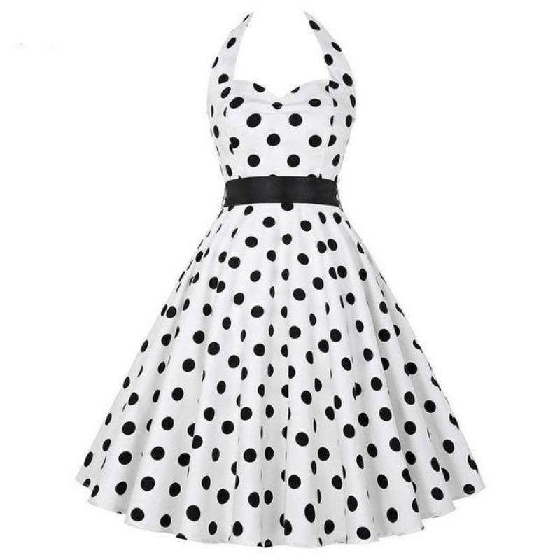 Vestido Vintage Blanco Y Negro
