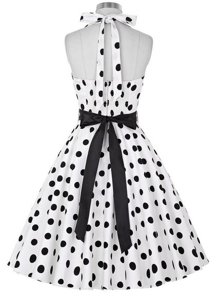 Vestido Vintage Blanco Y Negro