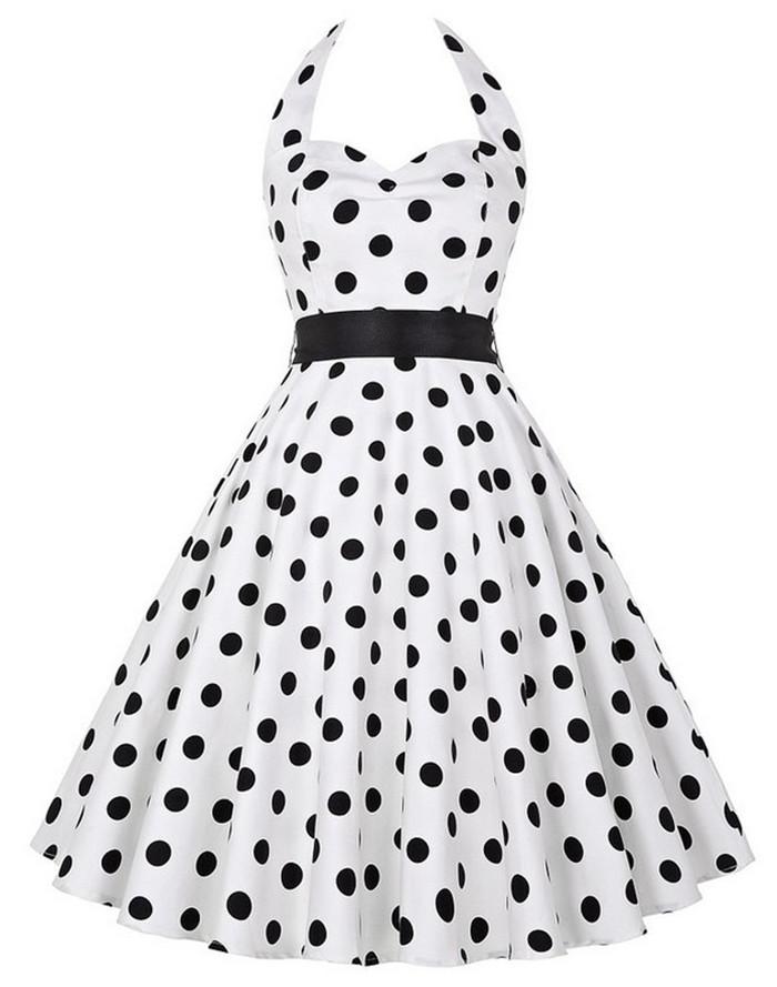 Vestido Vintage Blanco Y Negro
