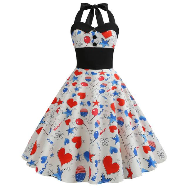 Vestido De Fiesta Pin-Up Vintage