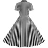 Vestido Retro Vintage Blanco Y Negro