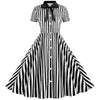 Vestido Retro Vintage Blanco Y Negro