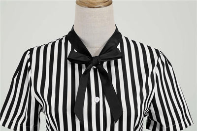 Vestido Retro Vintage Blanco Y Negro