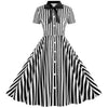 Vestido Retro Vintage Rayas Negro