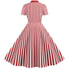 Vestido Retro Vintage Rayas Rojo