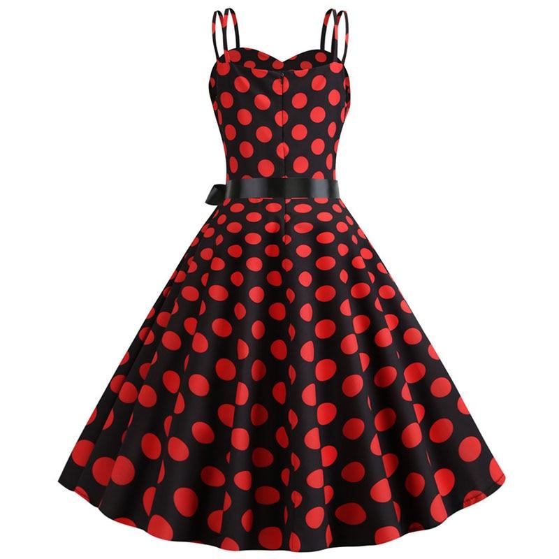 Vestido Vintage Rockabilly Negro Lunares Rojos