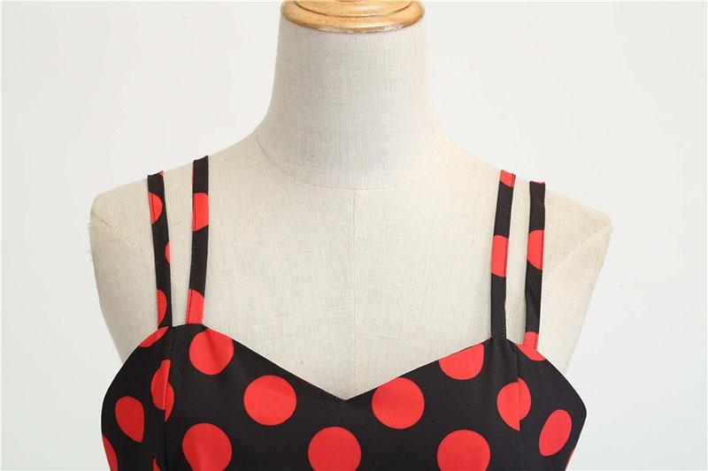 Vestido Vintage Rockabilly Negro Lunares Rojos