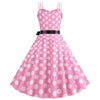 Vestido Vintage Rockabilly Rosa Lunares