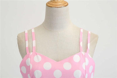 Vestido Vintage Rockabilly Rosa Lunares