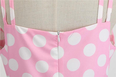 Vestido Vintage Rockabilly Rosa Lunares