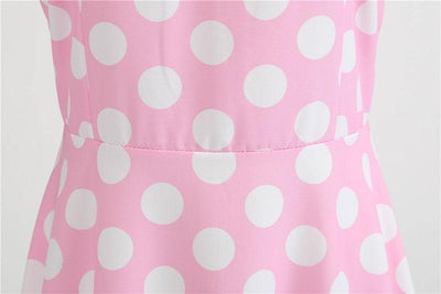 Vestido Vintage Rockabilly Rosa Lunares