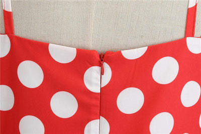 Vestido Rockabilly Vintage Rojo Con Lunares Blancos