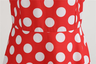 Vestido Rockabilly Vintage Rojo Con Lunares Blancos
