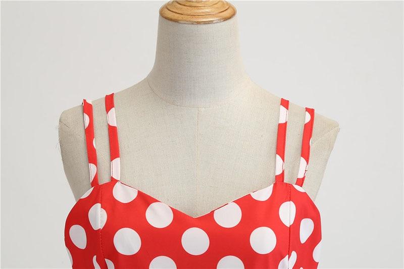 Vestido Rockabilly Vintage Rojo Con Lunares Blancos