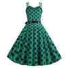 Vestido Vintage Rockabilly Guisantes Verdes