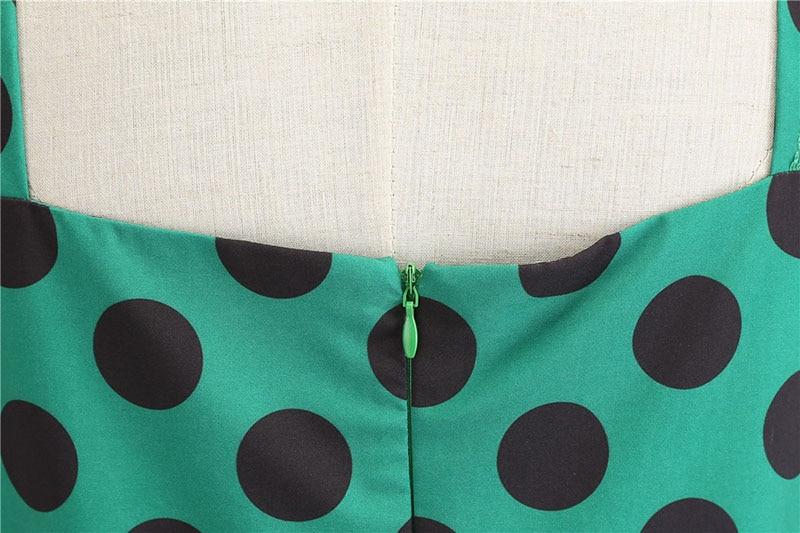 Vestido Vintage Rockabilly Guisantes Verdes