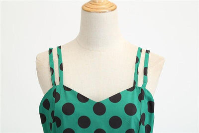 Vestido Vintage Rockabilly Guisantes Verdes